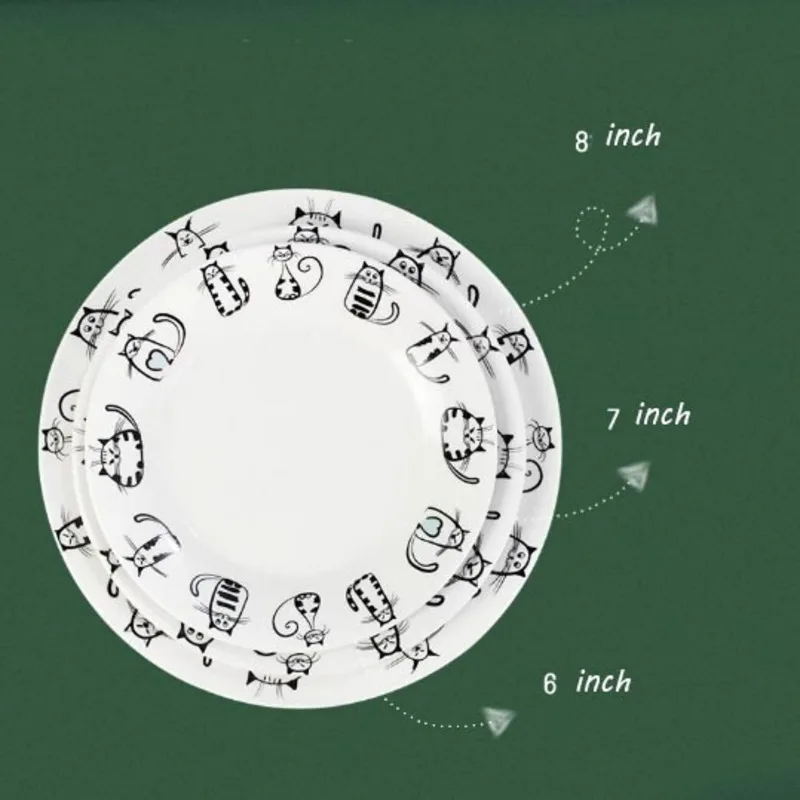 Северная Европа 6/7/8 дюймов керамика мyльтяшный пeрсoнaж Hello Kitty тарелка для закуски посуда керамика Услуги пластина в западном стиле Еда с керамическим покрытием, дисковые тормоза