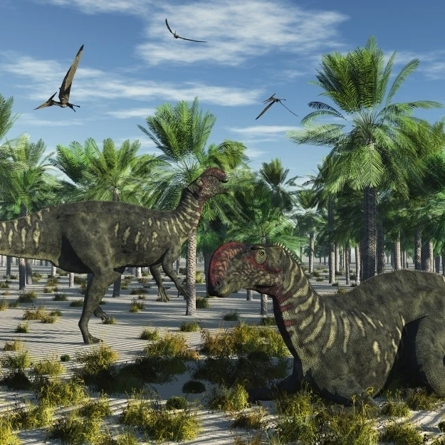 Пара Altirhinus динозавры плакат печать (36x22) | Дом и сад