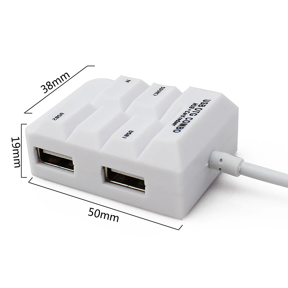 USB OTG USB2.0 концентратор с Micro SD TF кардридером комбинированный высокоскоростной 2
