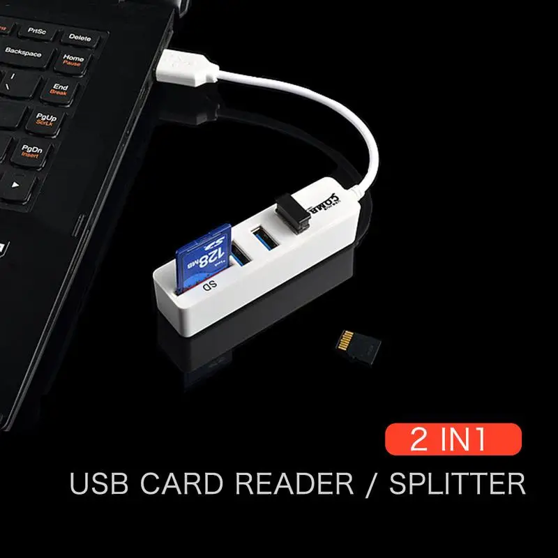 

Super Speed USB 2.0 3 Port Splitter Hub+USB SD/TF Card Reader Card Reader Connector For PC High Speed Supplies For Computer