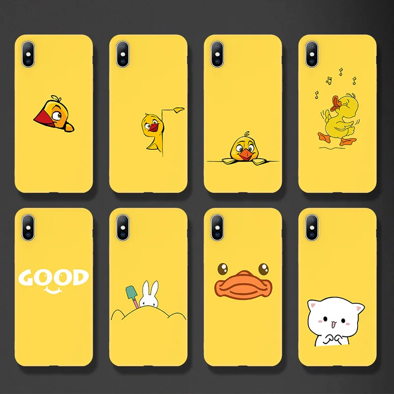 

Ottwn Soft TPU Silicone Case For iPhone 5 5s SE 6 6s 7 8 Plus X XR XS Max Cute Duck Animals Phone Cases Back Cover For iPhone 6
