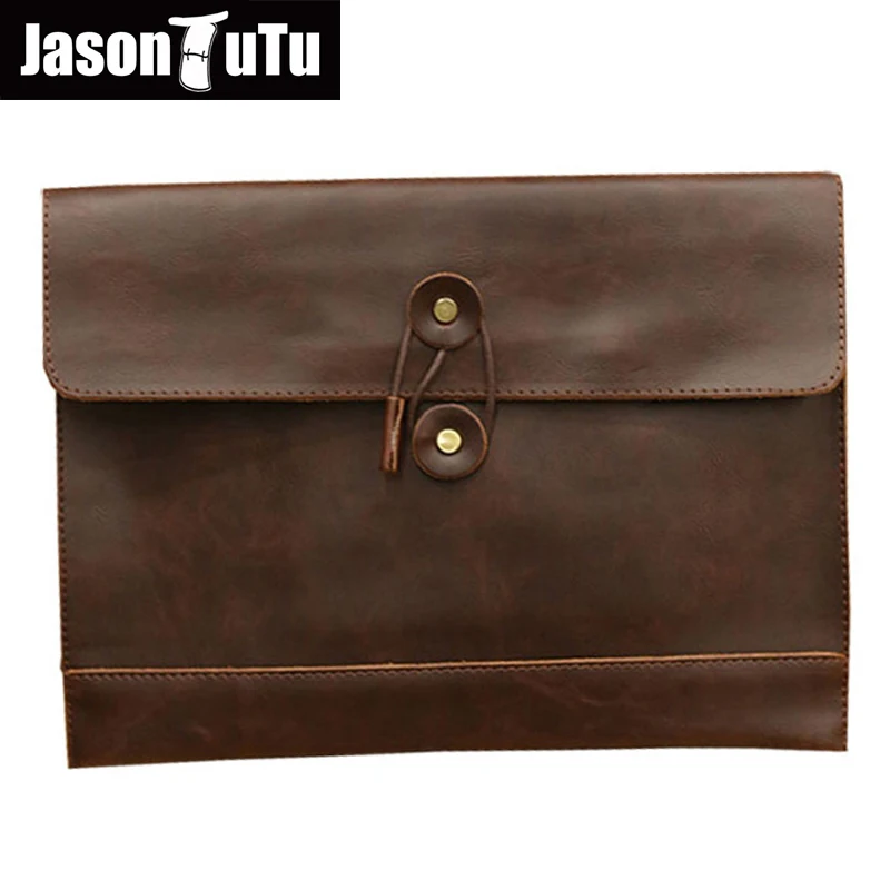 

JASON TUTU Brand Men Leather Clutch Fashion Clutch Bag Handbags Envelope Male Business A4 Portfolio Bag Briefcase