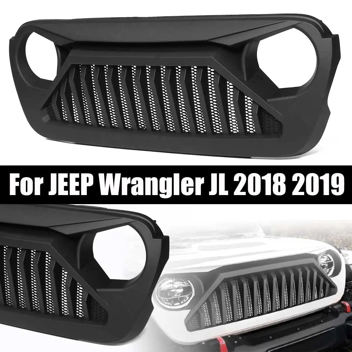Гонки Грили для Jeep для Wrangler JL ABS Матовый передний бампер решетка аксессуары для гриля для Jeep для Wrangler JK