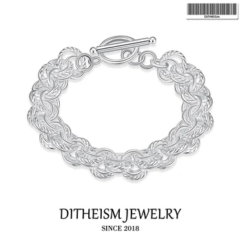 

Hot Sell 925 Sterling Silver Link Chain Charm Bracelet,Classic Style DIY Wholesale Fashion Jewelry Bangle Gift For Women