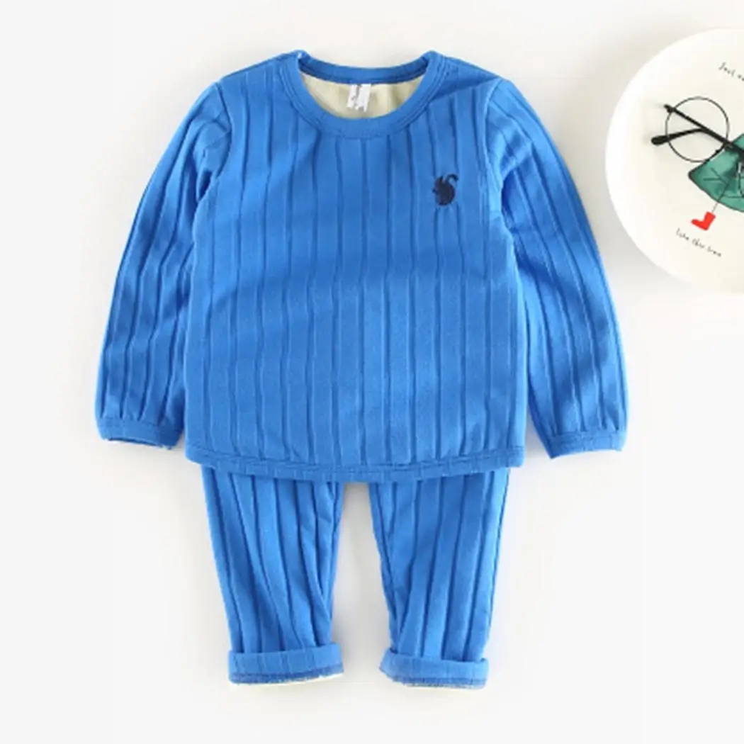 

Baby Infant Casual Solid Long Sleeve Cotton Rib Casual, Street, Outdoor Nightwear Pajamas O Neck Set