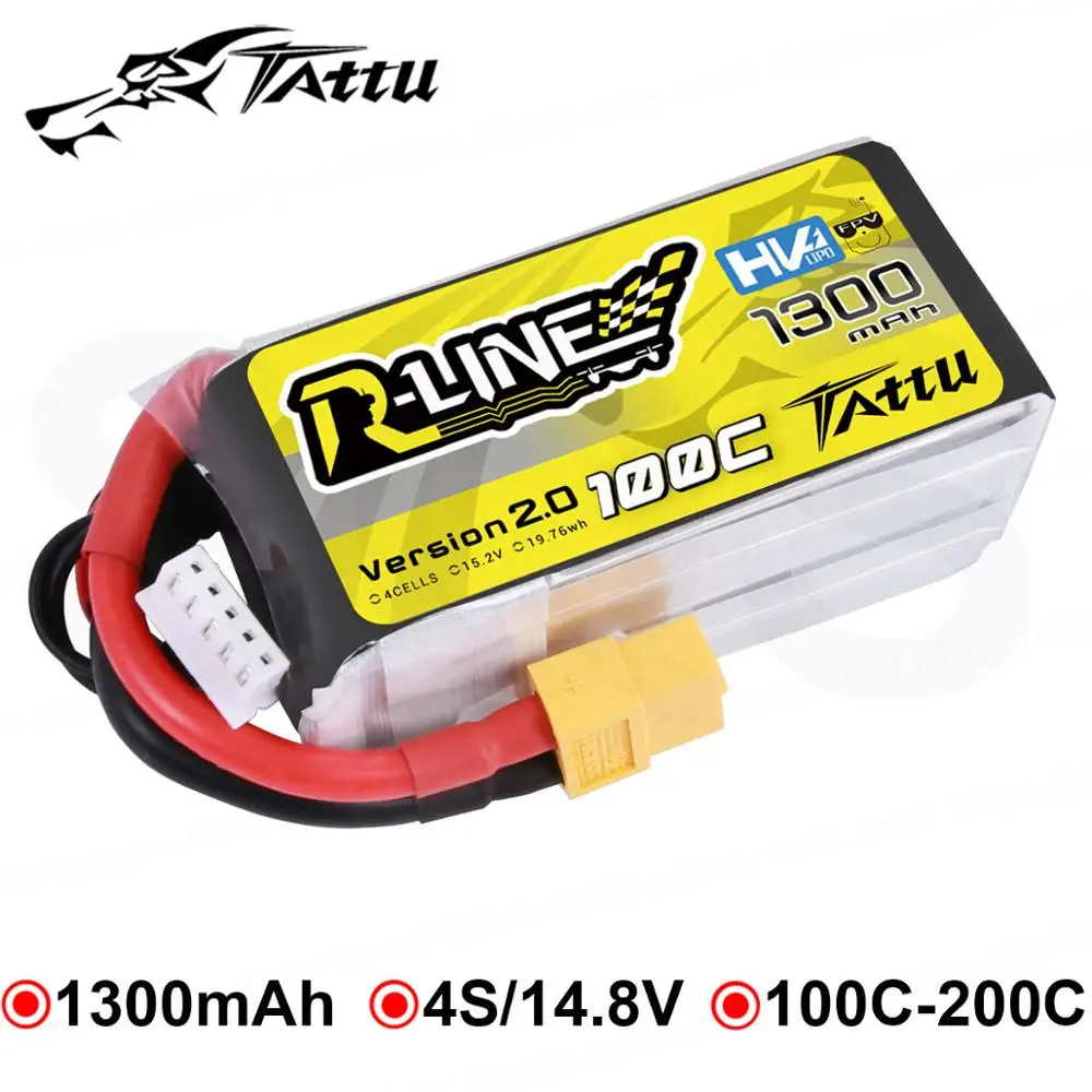 Tattu RLine версия 2 0 1300 мАч 15 c 4S в HV Lipo батарея XT60 Plug Racing FPV Дрон Квадрокоптер вертолет