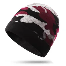 Модные трикотажные камуфляжные шапки для женщин толстые теплые капот мягкий шапки-унисекс мужчин осень зима шляпа 5501