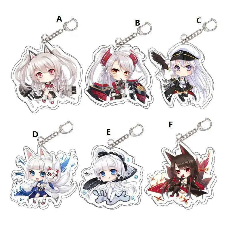 

Anime game Azur Lane Prinz Eugen CV-6 Cute Girls Acrylic Keychain Strap Keyring 6cm