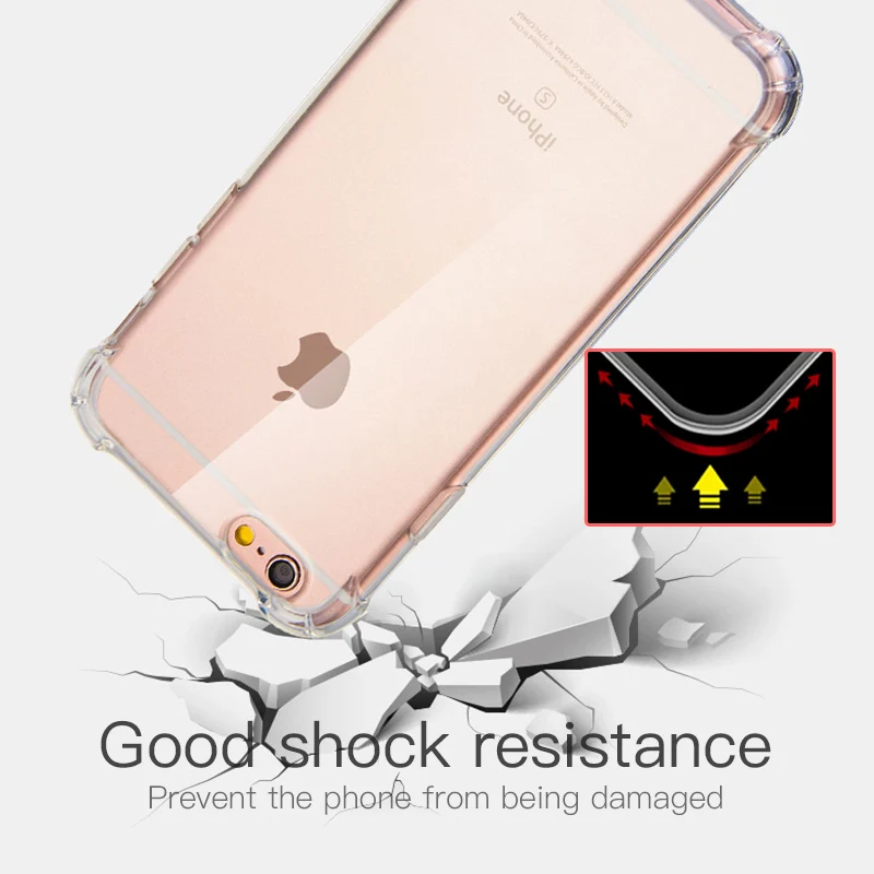 Crystal Clear Back Cover for iPhone 7 8 X XS MAX XR Silicone Soft Apple 6S Plus Case Coque |