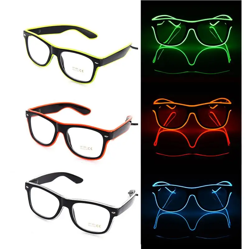 

LED Glasses EL Wire Neon Cold Light Glasses for Dancing Party Bar Glow Rave Costume Party Atmosphere Activing DJ Bright Glasses