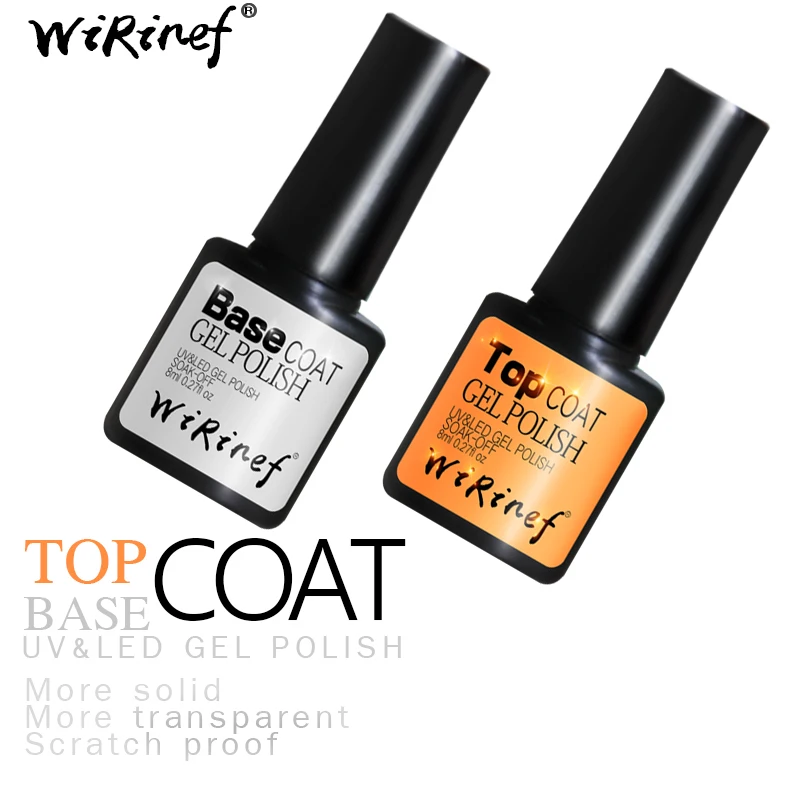 WiRinef 8ml Primer Gel UV LED Base & Top Coat Soak Off Gel Nail Polish