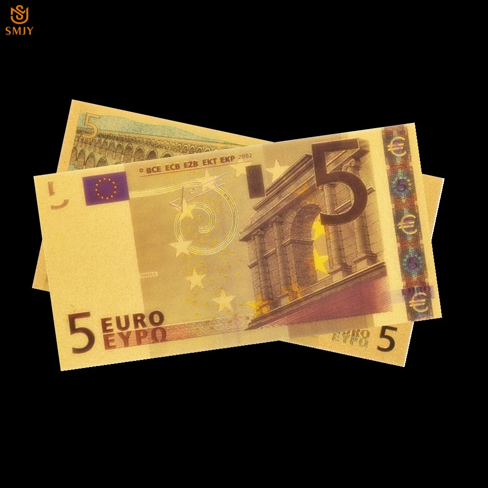 Евро банкнота 5 евро бумага деньги мир купюр валюта для сбора с КоА рамкой и Бизнес подарки