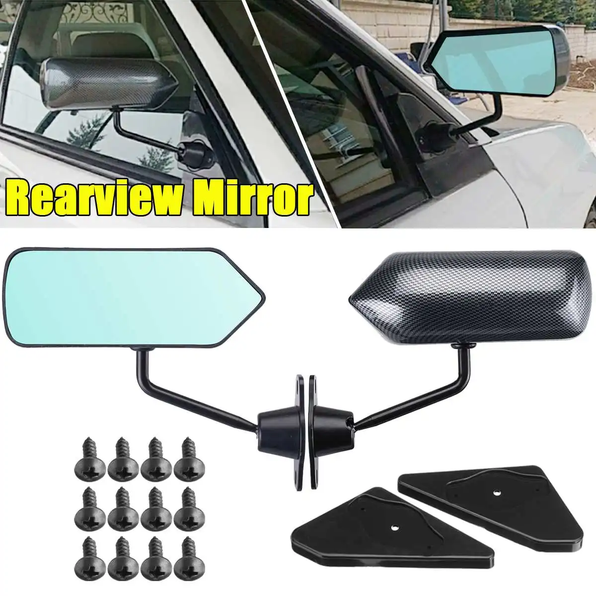 ABS Carbon Fiber Style Side Mirror Cover Caps Overlay Fit For Range Rover L405