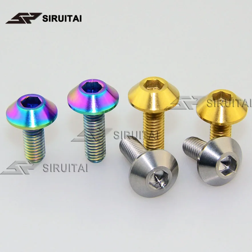 4pcs Titanium Umbrella shape Head M5 x 15mm Inner plum blossom Screws