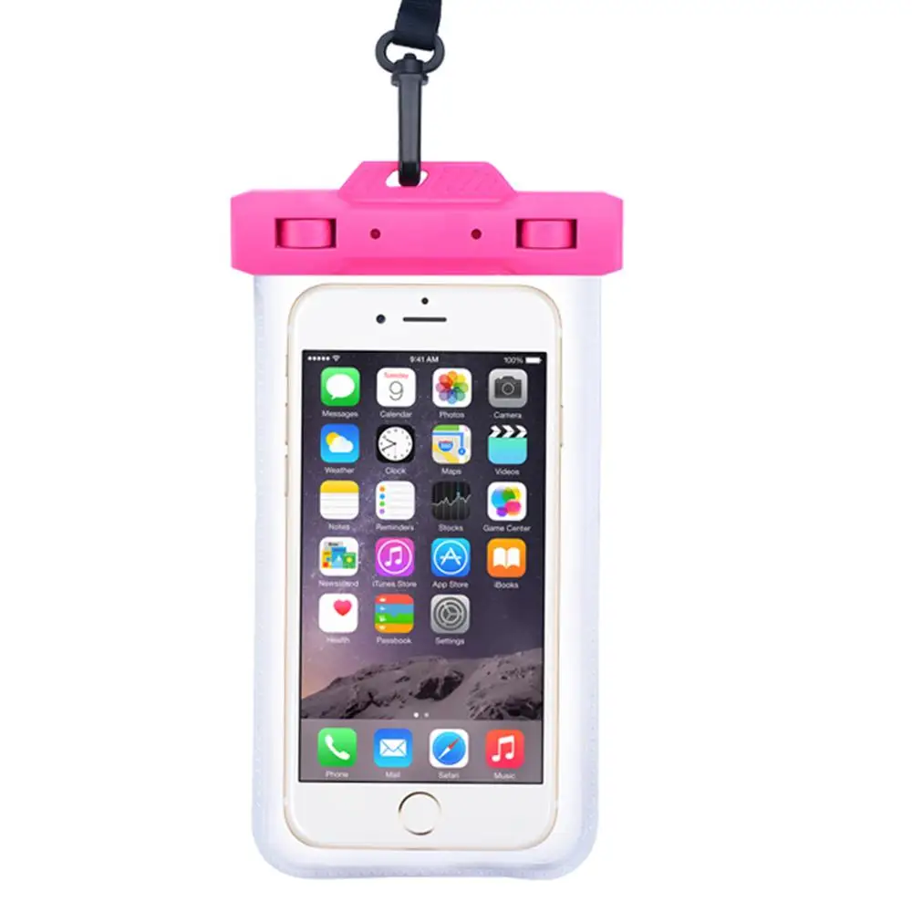 

Waterproof bag mobile phone case for iphone x 6 7 8p all models 6 inches swimming bag With lanyard