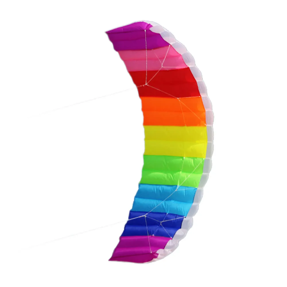 

Double Line Kite Rainbow Stunt Kite Frameless Soft Kite Inflatable Parafoil Kite with Flying String