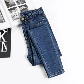 

2019 Vintage High Waist Plus Size Jeans Women Boyfriend Style Skinny Jeans Pencil Pants Elastic Slim Streetwear Denim Pants