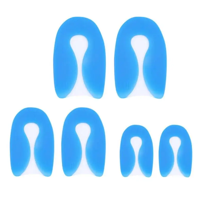 1Pair Silicone U Shaped Shoes Heel Insoles Foot Care Sports Shock