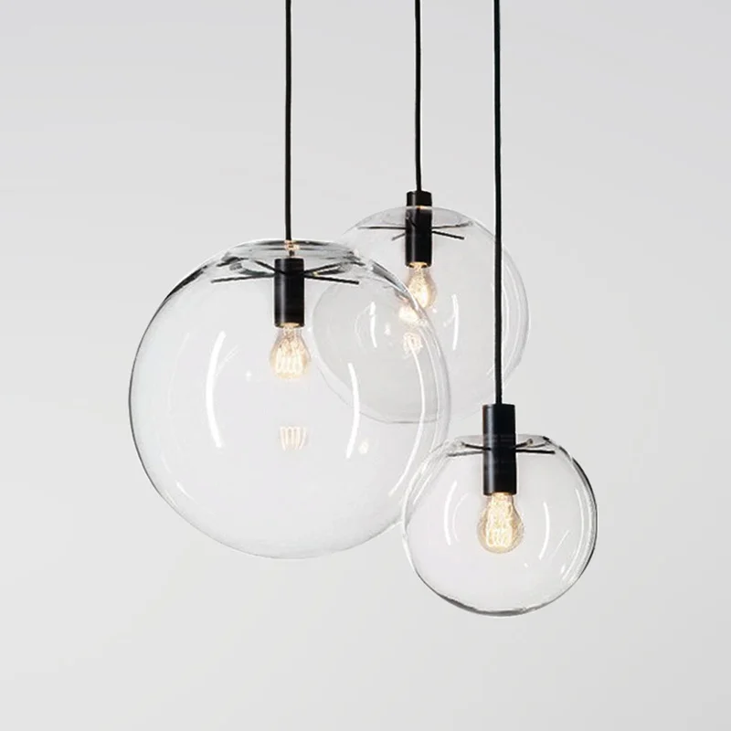 

Nordic Style Industrial Store Restaurant Hanging Pendant Lights Vintage Arts Glass Lustres Ball Beans Lamps Loft Lustre Pendente