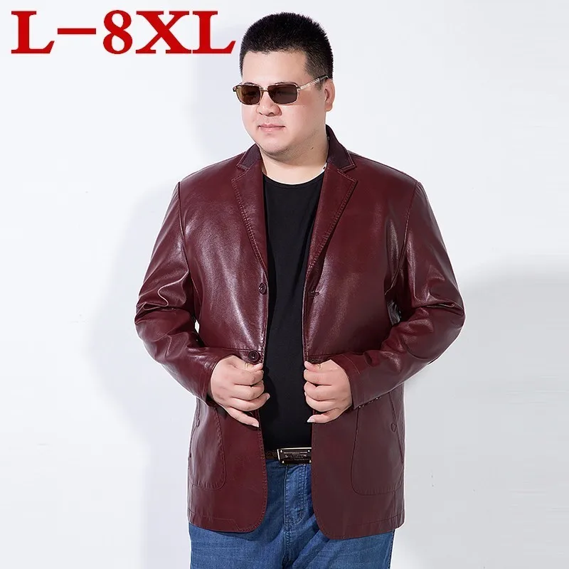 plus size 8XL 7XL 6XL Brand Genuine Leather Jacket Men New Style Luxury Lapel Collar Male Leather Suits For Men Sheepskin Jacket plus size 8XL 7XL 6XL Brand Genuine Leather Jacket Men New Style Luxury Lapel Collar Male Leather Suits For Men Sheepskin Jacket