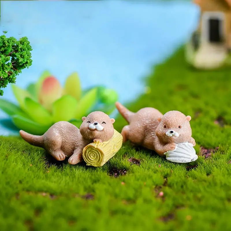 2 шт./компл. Искусственный Коричневый выдра фигурка животное модель дома