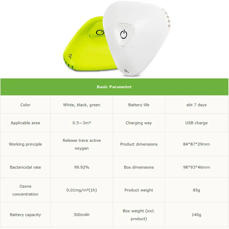 Mini Ozone Generator Air Purifier Home Cleaner Air Sterilizer Remove Odor Formaldehyde Sterilization Refrigerator DC5V 2mg