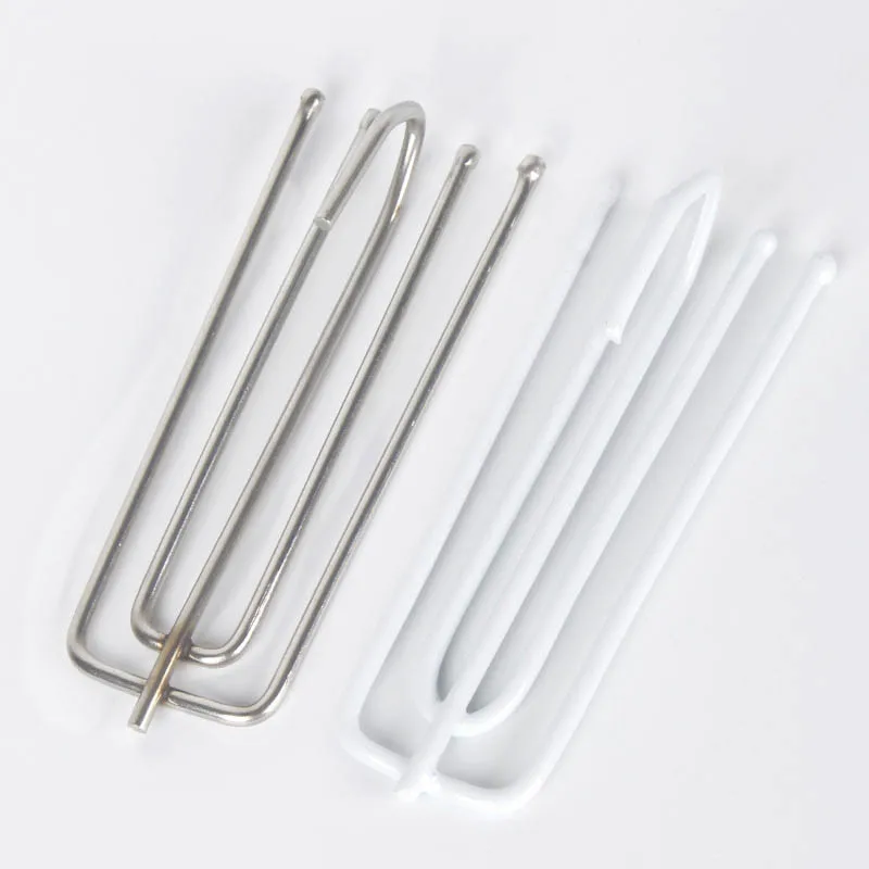 

15Pcs Portable Four Fork Metal Anti-rust Curtain Tape Hook Curtain Cloth Ring Clamp Tracks Stainless Steel Curtain Accessories