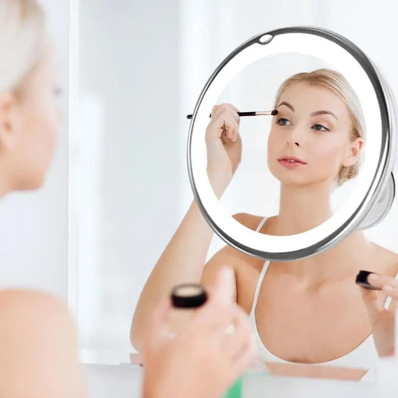 

360 Degree Rotation Makeup Mirrors Round Suction Cup Magnifying Mirror Makeup Accessories Mirror Tools 21.5*17.5cm