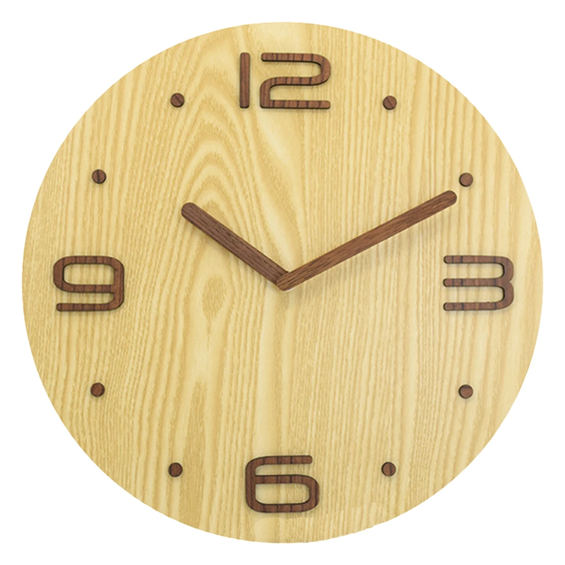 30*30cm 3D Soild Wooden Brief Wall Clock Modern Silent Clocks Figure