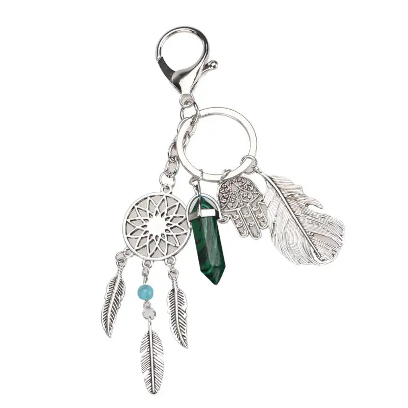 

Fashion Car Bag Dream Catcher Keychain Natural Opal Stone Dreamcatcher Keyring Men Keychains Fashion Jewelry