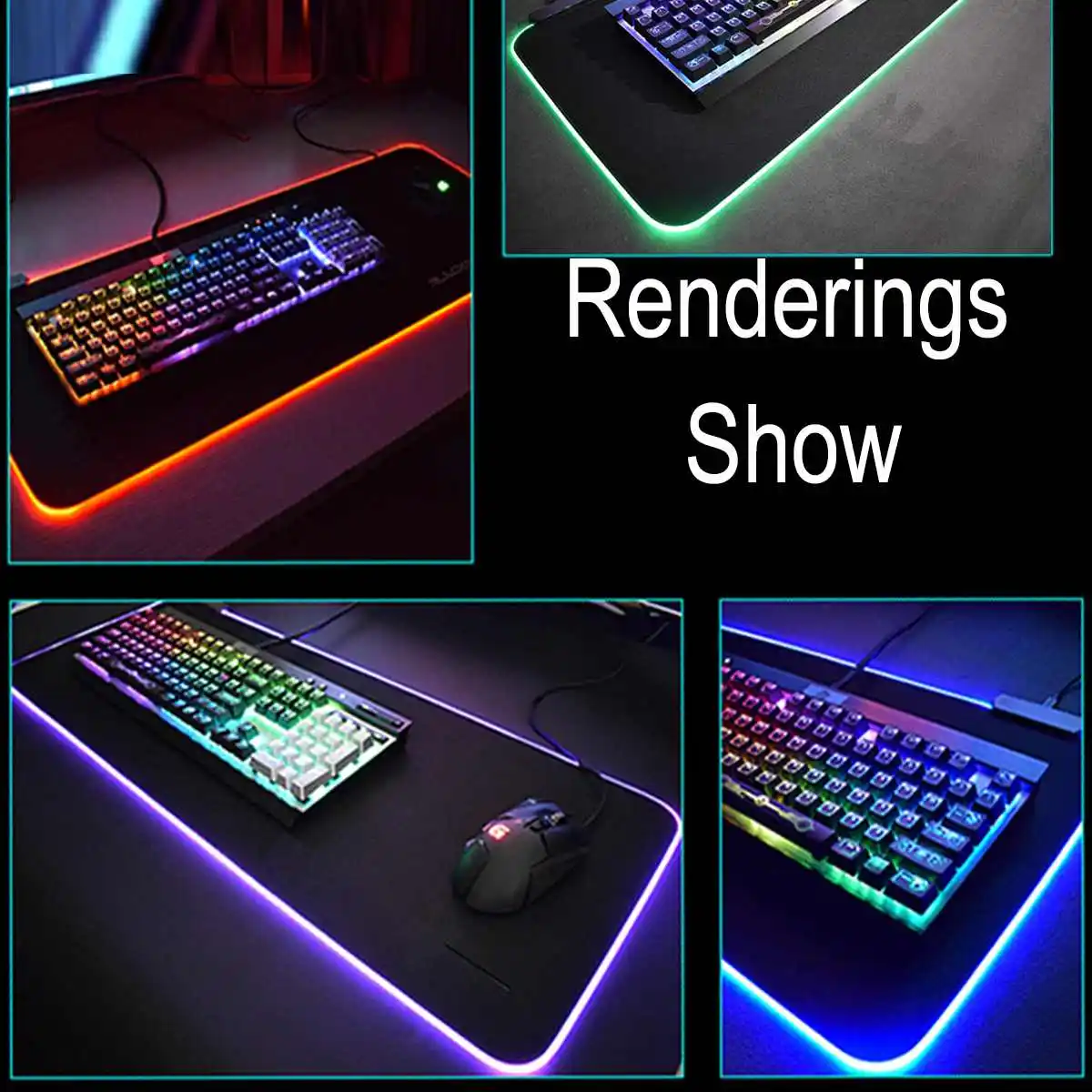 Большой светодиодный RGB игровой коврик для мыши с расширенной подсветкой, геймерский коврик для мыши, коврик для мыши, цветной Радужный коврик для мыши для ПК, ноутбука, рабочего стола