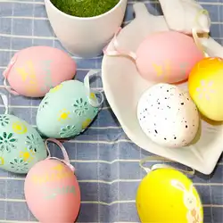 DIY пасхальные яйца мультфильм окрашенная яичная скорлупа Пасхальный удар молдинг яйца праздник декоративные пластиковые искусственные