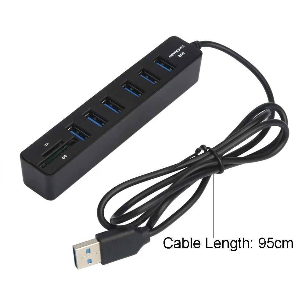 USB концентратор CHYI на 6 портов 2 0 со слотом для SD/TF карт|USB-хабы| |