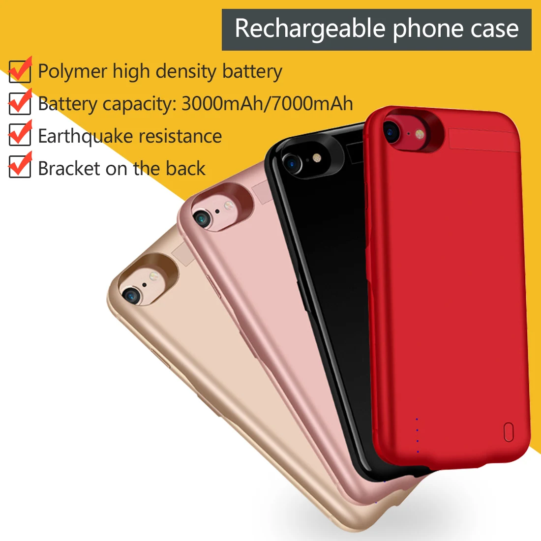 

Slim Battery Charger Case For iPhone6/7/8 Max External Power Bank Charging Case with Plug For 6P/7P/8P Battery Back Cover