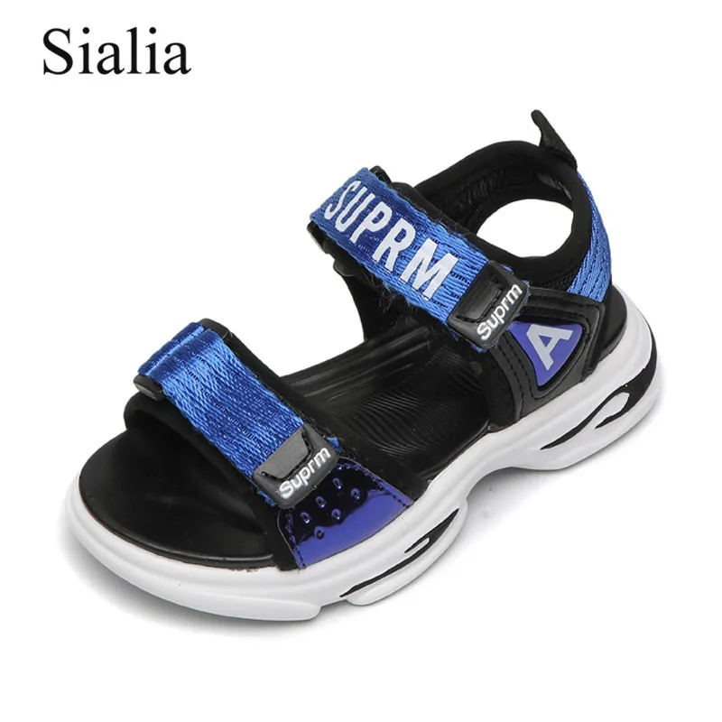 

Sialia Kids Sandals For Boys Shoes Children Sandals Girls Shoes Breathable Cloth Open-toe Flat Hook&Loop tenis infantil menino