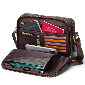 

2019 New Messenger Bag Men's Shoulder Bag Genuine Leather Small Flap Male Man Crossbody Bags For Messenger Men Leather Bags