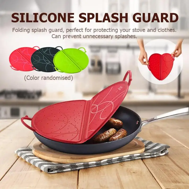 

Foldable Silicone Splash Guard Cooking Pot Pan Lid Microwave Bowl Cover Drainer Kitchen Tools Color Random E5M1