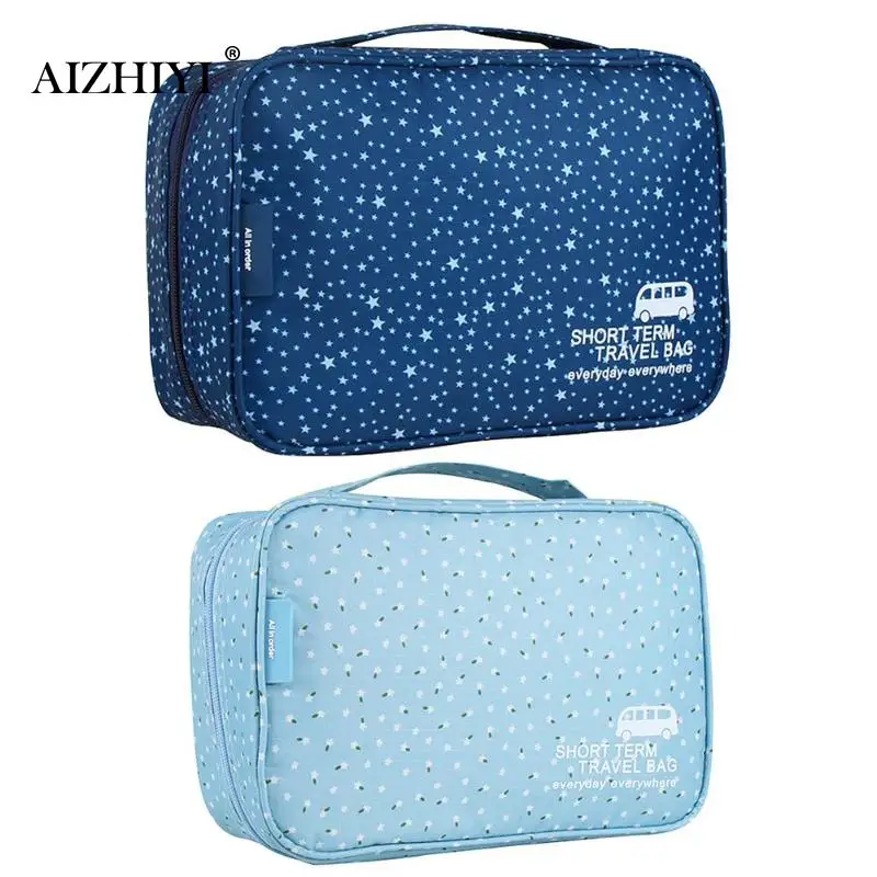 

1pc Waterproof Travel Bag Hook Type Toilet Bag Floral Printed Make up Bag Large Capacity Travel Bags