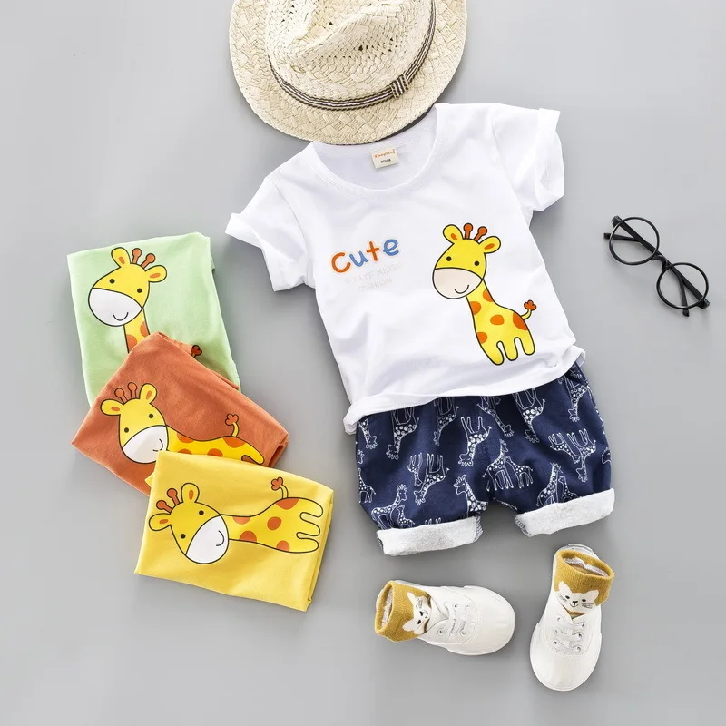 

Summer Children Boys Girls Cotton Clothing Sets Baby Cartoon T-shirt Shorts 2Pcs/Sets Kids Fashion Sport Suits Toddler Tracksuit