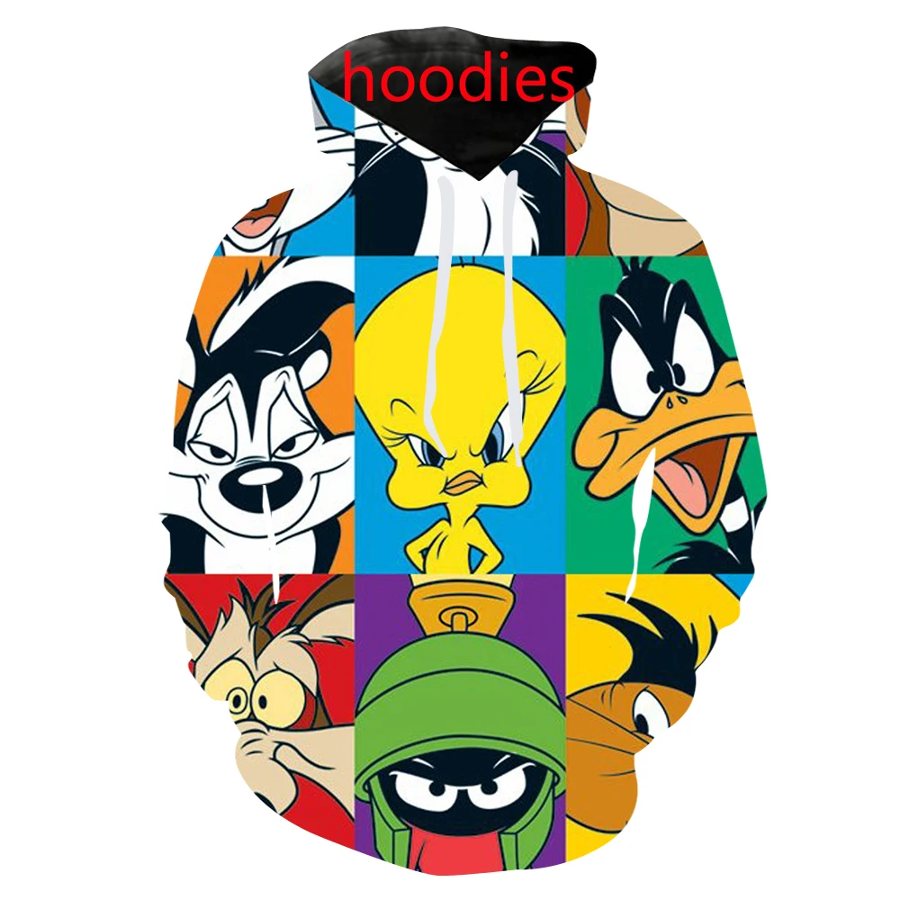 

new cartoon looney tunes 3d print vest/tee shirt/sweatshirt/zip hoodies/pants fashion men harajuku funny streetwear hiphop coats