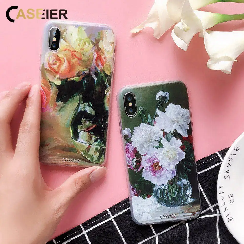Чехол для телефона CASEIER Flower Xiaomi Mi 4 5 6 6X A1 8 SE мягкий чехол из ТПУ Redmi Note 4X 3S 4A Plus 5A |