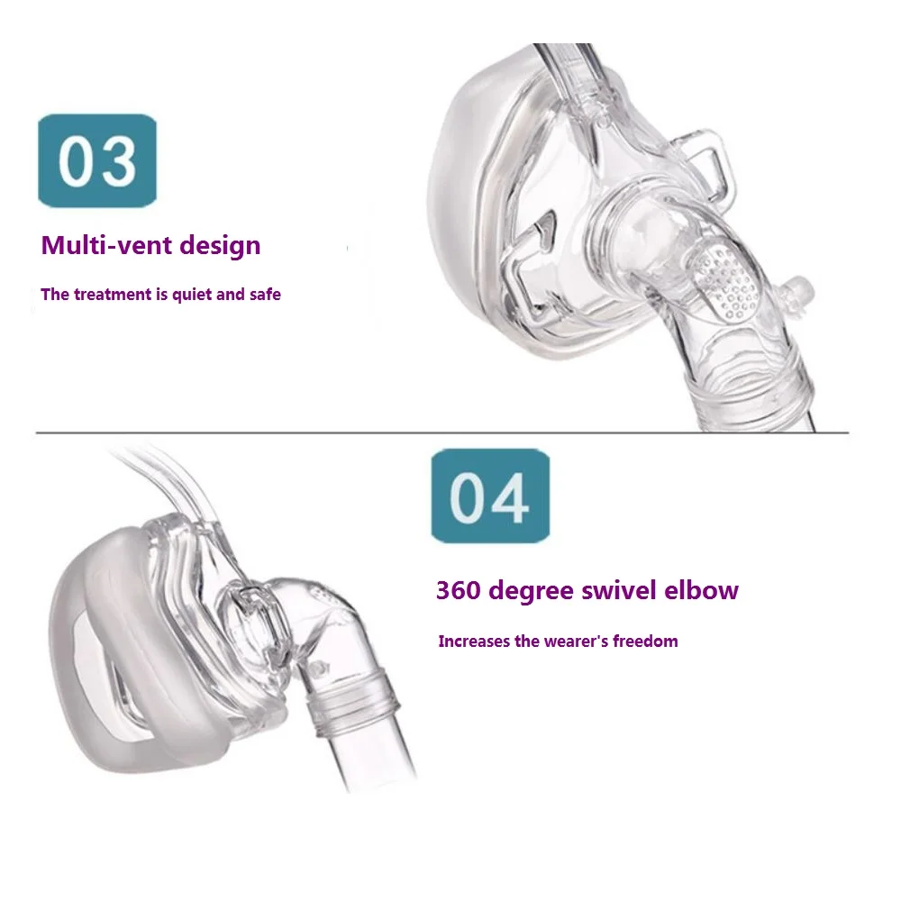 CPAP Машина носовая маска с головным убором для апноэ сна против храпа лечение раствор оксигенератор подключения шланг и лицо