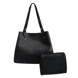 2 шт. Для женщин Сплошной Винтаж клатч большой сумки кожаные Повседневное плеча Курьерские сумки для леди модная женская сумка Z80