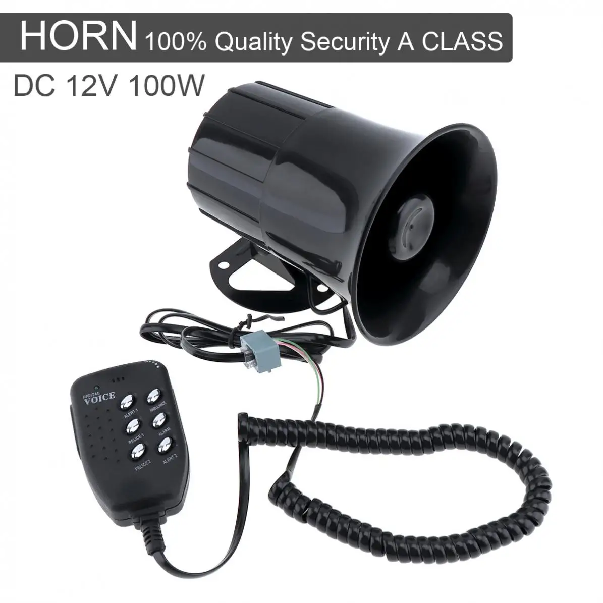 Beste 100 w 6 Sound Tone Loud Horn Motorfiets Auto Truck Voertuig Speaker Waarschuwing Alarmsirene Politie Fire Ambulance Hoorn luidspreker