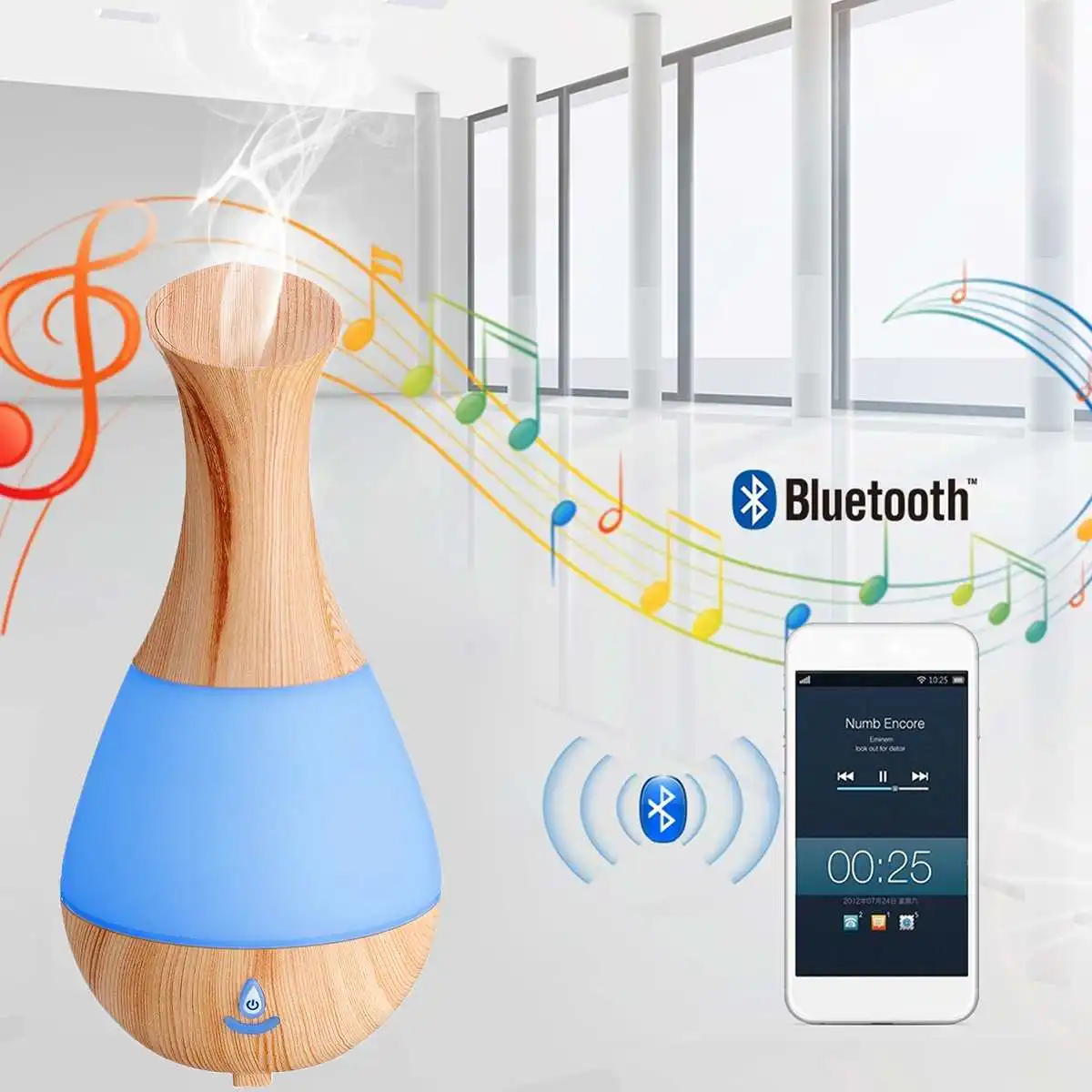 Увлажнитель воздуха с натуральным лицевым покрытием ароматерапия bluetooth USB 7