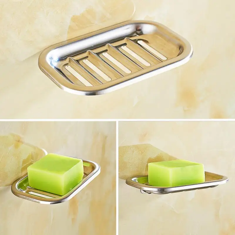 Punching Type Stainless Steel Soap Dishes Wall Mounted Bathroom Soap