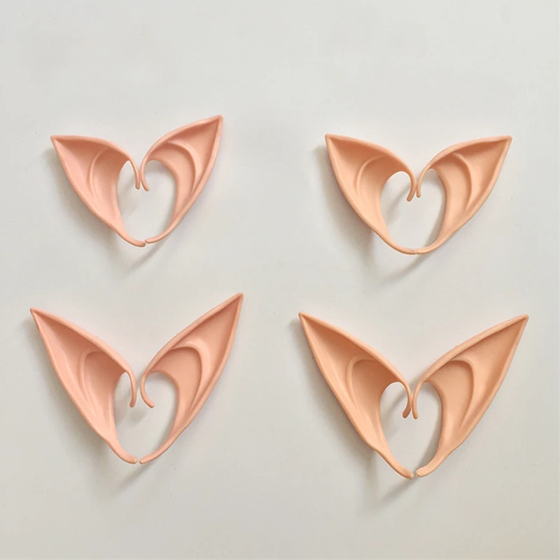 

Costume Cosplay Latex False Elf Ear Halloween Accessories Soft Pointed Prosthetic Tips Stage Props Fairy Pixie Playing
