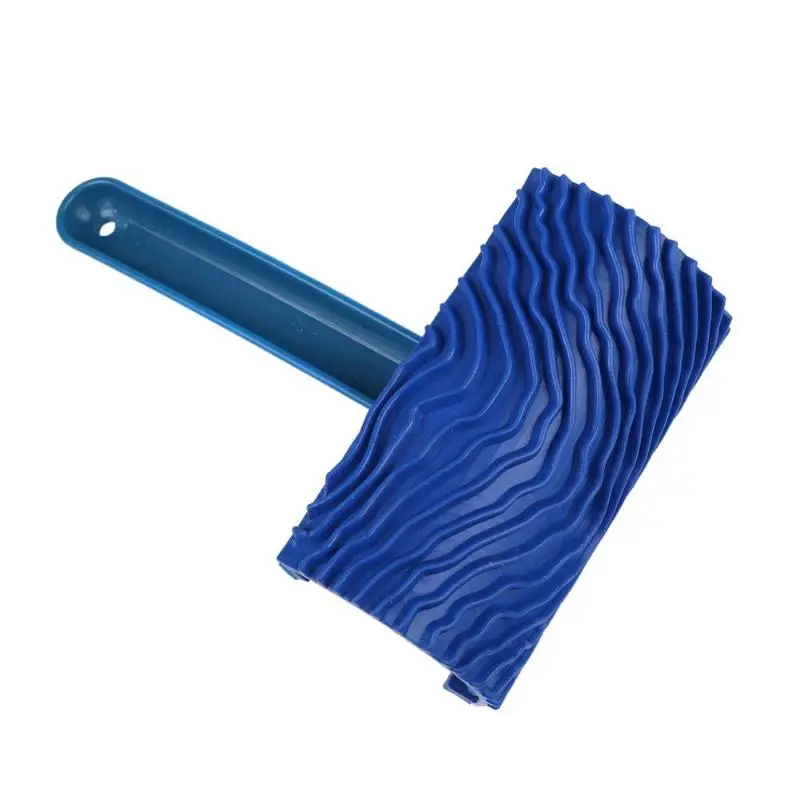 Синий резиновый деревянный зерна краски ролик DIY зернистая краска ing инструмент с ручкой краски применение