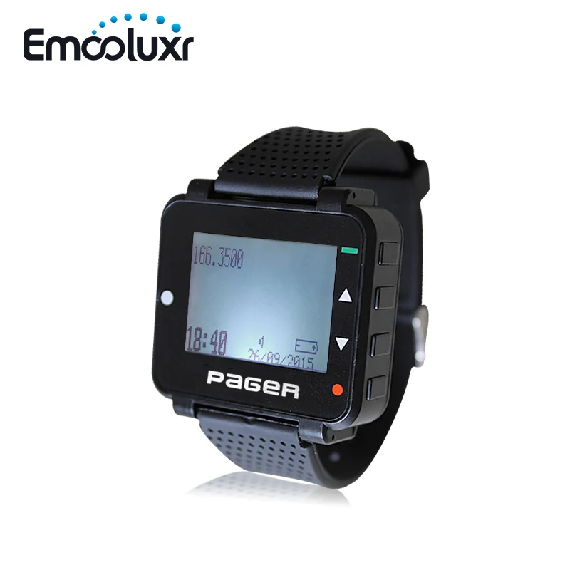 

Wholesales 50pcs POCSAG Pager Text Message Paging Receiver Hand/PC Programmable Watch Pager with Rechargeable Battery