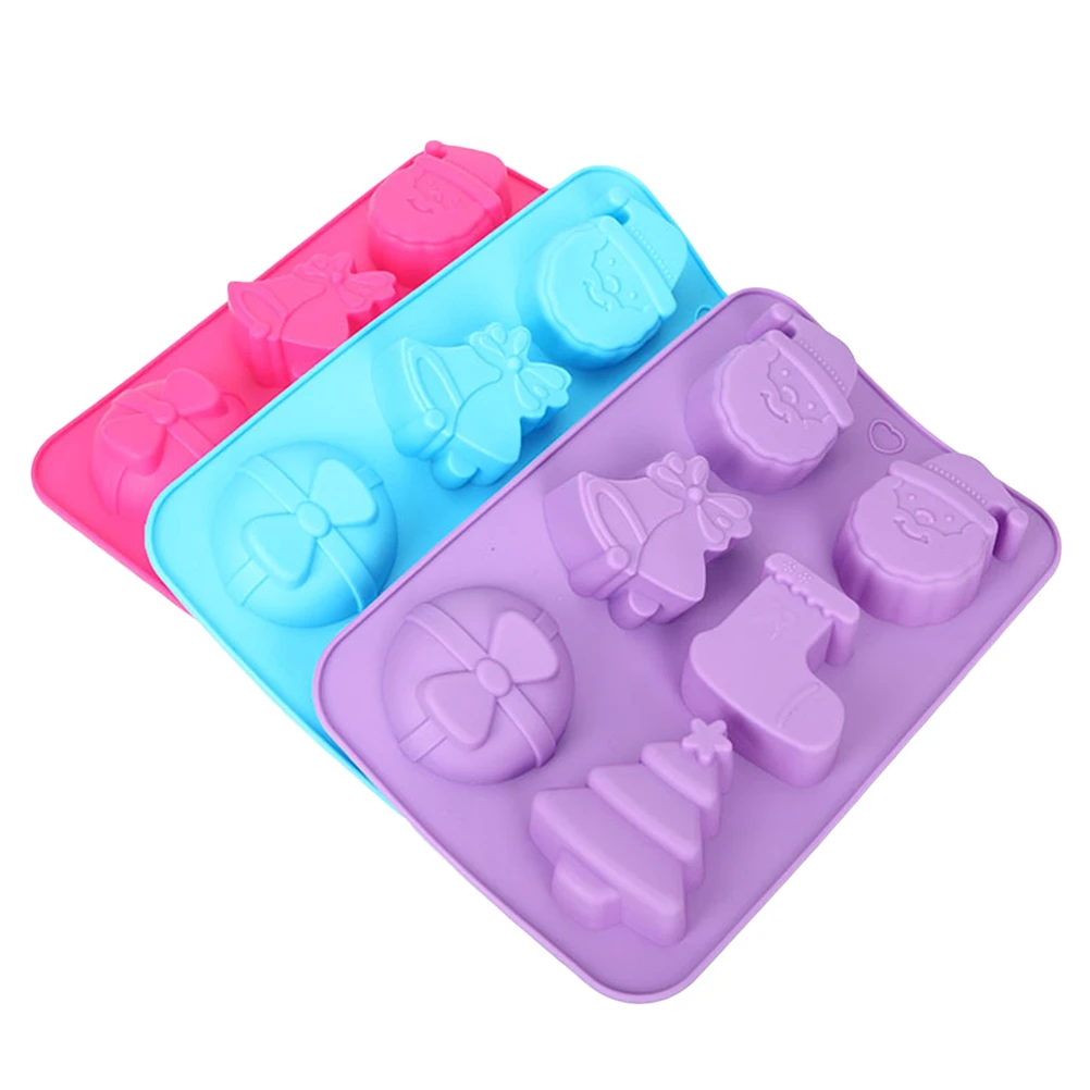 Christmas Baking Mold Santa Claus Gift Mold for Ice Cube Cake Candy Pudding